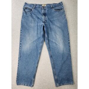 LL Bean Mens Size 41x31 Relaxed Fit Blue Jeans‎ 100% Cotton Denim Tag 42x32